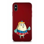 Printify Apple Iphone X Soft Premier Kapak Puff Tasarımlı Silikon Kılıf - Mürdüm