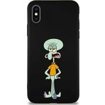 Printify Apple Iphone X Soft Premier Kapak Squidward Dokunaç Tasarımlı Silikon Kılıf - Siyah