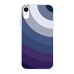 PrintiFy Apple iPhone XR ile Uyumlu Kapak Renk Cümbüşü E Tasarımlı 1mm Fit Şeffaf Silikon Kılıf Mavi