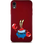 Printify Apple Iphone Xr Soft Premier Kapak Bay Yengeç Tasarımlı Silikon Kılıf - Mürdüm