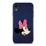 PrintiFy Apple iPhone Xr Soft Premier Kapak Minnie Mouse-a Tasarımlı Silikon Kılıf - Lacivert
