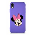PrintiFy Apple iPhone Xr Soft Premier Kapak Minnie Mouse-c Tasarımlı Silikon Kılıf - Mor
