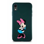 PrintiFy Apple iPhone Xr Soft Premier Kapak Minnie Mouse-d Tasarımlı Silikon Kılıf - Yeşil