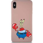 Printify Apple Iphone Xs Max Soft Premier Kapak Bay Yengeç Tasarımlı Silikon Kılıf - Pudra