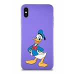 Printify Apple Iphone Xs Max Soft Premier Kapak Donald Duck-C Tasarımlı Silikon Kılıf - Mor