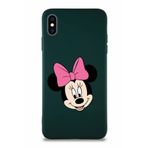 PrintiFy Apple iPhone Xs Max Soft Premier Kapak Minnie Mouse-c Tasarımlı Silikon Kılıf - Yeşil