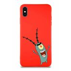 Printify Apple Iphone Xs Max Soft Premier Kapak Plankton Tasarımlı Silikon Kılıf - Kırmızı
