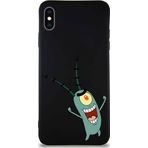 Printify Apple Iphone Xs Max Soft Premier Kapak Plankton Tasarımlı Silikon Kılıf - Siyah