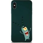 Printify Apple Iphone Xs Max Soft Premier Kapak Plankton Tasarımlı Silikon Kılıf - Yeşil