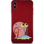 Printify Apple Iphone Xs Max Soft Premier Kapak Salyangoz Gary Tasarımlı Silikon Kılıf - Mürdüm