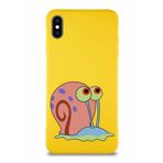Printify Apple Iphone Xs Max Soft Premier Kapak Salyangoz Gary Tasarımlı Silikon Kılıf - Sarı