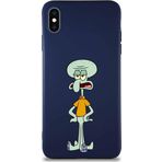 Printify Apple Iphone Xs Max Soft Premier Kapak Squidward Dokunaç Tasarımlı Silikon Kılıf - Lacivert