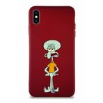 Printify Apple Iphone Xs Max Soft Premier Kapak Squidward Dokunaç Tasarımlı Silikon Kılıf - Mürdüm
