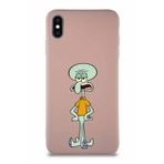 Printify Apple Iphone Xs Max Soft Premier Kapak Squidward Dokunaç Tasarımlı Silikon Kılıf - Pudra