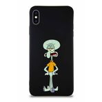 Printify Apple Iphone Xs Max Soft Premier Kapak Squidward Dokunaç Tasarımlı Silikon Kılıf - Siyah