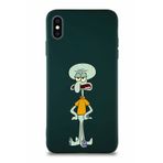 Printify Apple Iphone Xs Max Soft Premier Kapak Squidward Dokunaç Tasarımlı Silikon Kılıf - Yeşil