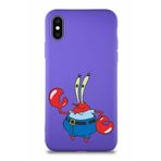 Printify Apple Iphone Xs Soft Premier Kapak Bay Yengeç Tasarımlı Silikon Kılıf - Mor
