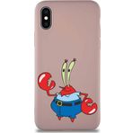 Printify Apple Iphone Xs Soft Premier Kapak Bay Yengeç Tasarımlı Silikon Kılıf - Pudra