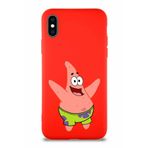 PrintiFy Apple Iphone Xs Soft Premier Kapak Patrick Yıldız Tasarımlı Silikon Kılıf - Kırmızı