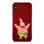 Printify Apple Iphone Xs Soft Premier Kapak Patrick Yıldız Tasarımlı Silikon Kılıf - Mürdüm