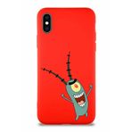 Printify Apple Iphone Xs Soft Premier Kapak Plankton Tasarımlı Silikon Kılıf - Kırmızı