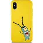 Printify Apple Iphone Xs Soft Premier Kapak Plankton Tasarımlı Silikon Kılıf - Sarı