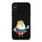 PrintiFy Apple Iphone Xs Soft Premier Kapak Puff Tasarımlı Silikon Kılıf - Siyah