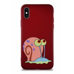 PrintiFy Apple Iphone Xs Soft Premier Kapak Salyangoz Gary Tasarımlı Silikon Kılıf - Mürdüm
