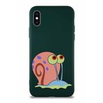 Printify Apple Iphone Xs Soft Premier Kapak Salyangoz Gary Tasarımlı Silikon Kılıf - Yeşil