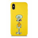 Printify Apple Iphone Xs Soft Premier Kapak Squidward Dokunaç Tasarımlı Silikon Kılıf - Sarı
