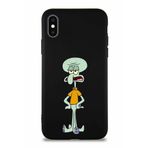 Printify Apple Iphone Xs Soft Premier Kapak Squidward Dokunaç Tasarımlı Silikon Kılıf - Siyah