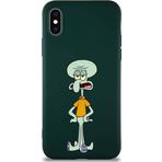 Printify Apple Iphone Xs Soft Premier Kapak Squidward Dokunaç Tasarımlı Silikon Kılıf - Yeşil