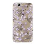 Printify Huawei G7 Uyumlu Kapak Floral Lila Tasarımlı Şeffaf Silikon Kılıf