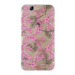 Printify Huawei G7 Uyumlu Kapak Floral Pembe Tasarımlı Şeffaf Silikon Kılıf