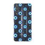 PrintiFy Huawei Honor 20 ile Uyumlu 1mm Slim Fit Nazar Boncuğu 1 Baskılı Şeffaf Kılıf