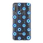 PrintiFy Huawei Honor 20 Lite ile Uyumlu 1mm Slim Fit Nazar Boncuğu 1 Baskılı Şeffaf Kılıf