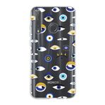 PrintiFy Huawei Honor 20 Lite ile Uyumlu 1mm Slim Fit Nazar Boncuğu 2 Baskılı Şeffaf Kılıf