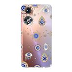 PrintiFy Huawei Honor 50 ile Uyumlu 1mm Slim Fit Nazar Boncuğu 5 Baskılı Şeffaf Kılıf