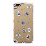 PrintiFy Huawei Honor 7S ile Uyumlu 1mm Slim Fit Nazar Boncuğu 5 Baskılı Şeffaf Kılıf