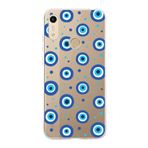 PrintiFy Huawei Honor 8A ile Uyumlu 1mm Slim Fit Nazar Boncuğu 1 Baskılı Şeffaf Kılıf