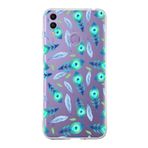 PrintiFy Huawei Honor 8C ile Uyumlu 1mm Slim Fit Nazar Boncuğu 3 Baskılı Şeffaf Kılıf