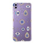 PrintiFy Huawei Honor 8C ile Uyumlu 1mm Slim Fit Nazar Boncuğu 5 Baskılı Şeffaf Kılıf