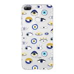 PrintiFy Huawei Honor 9 Lite ile Uyumlu 1mm Slim Fit Nazar Boncuğu 2 Baskılı Şeffaf Kılıf