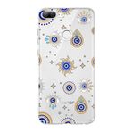PrintiFy Huawei Honor 9 Lite ile Uyumlu 1mm Slim Fit Nazar Boncuğu 5 Baskılı Şeffaf Kılıf