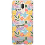 Printify Huawei Honor View 10 İle Uyumlu 1mm Kapak Memphis Desen Tasarımlı Şeffaf Silikon Cep Telefonu Kılıfı
