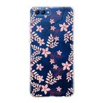 PrintiFy Huawei Honor View 20 ile Uyumlu Kapak Floral Kırmızı Tasarımlı 1mm Fit Şeffaf Silikon Kılıf
