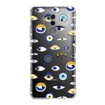 PrintiFy Huawei Mate 10 Pro ile Uyumlu 1mm Slim Fit Nazar Boncuğu 2 Baskılı Şeffaf Kılıf