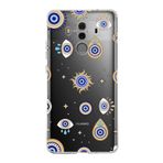 PrintiFy Huawei Mate 10 Pro ile Uyumlu 1mm Slim Fit Nazar Boncuğu 5 Baskılı Şeffaf Kılıf