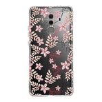 PrintiFy Huawei Mate 10 Pro ile Uyumlu Kapak Floral Kırmızı Tasarımlı 1mm Fit Şeffaf Silikon Kılıf