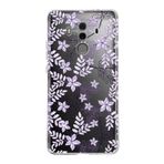 PrintiFy Huawei Mate 10 Pro ile Uyumlu Kapak Floral Lila Tasarımlı 1mm Fit Şeffaf Silikon Kılıf